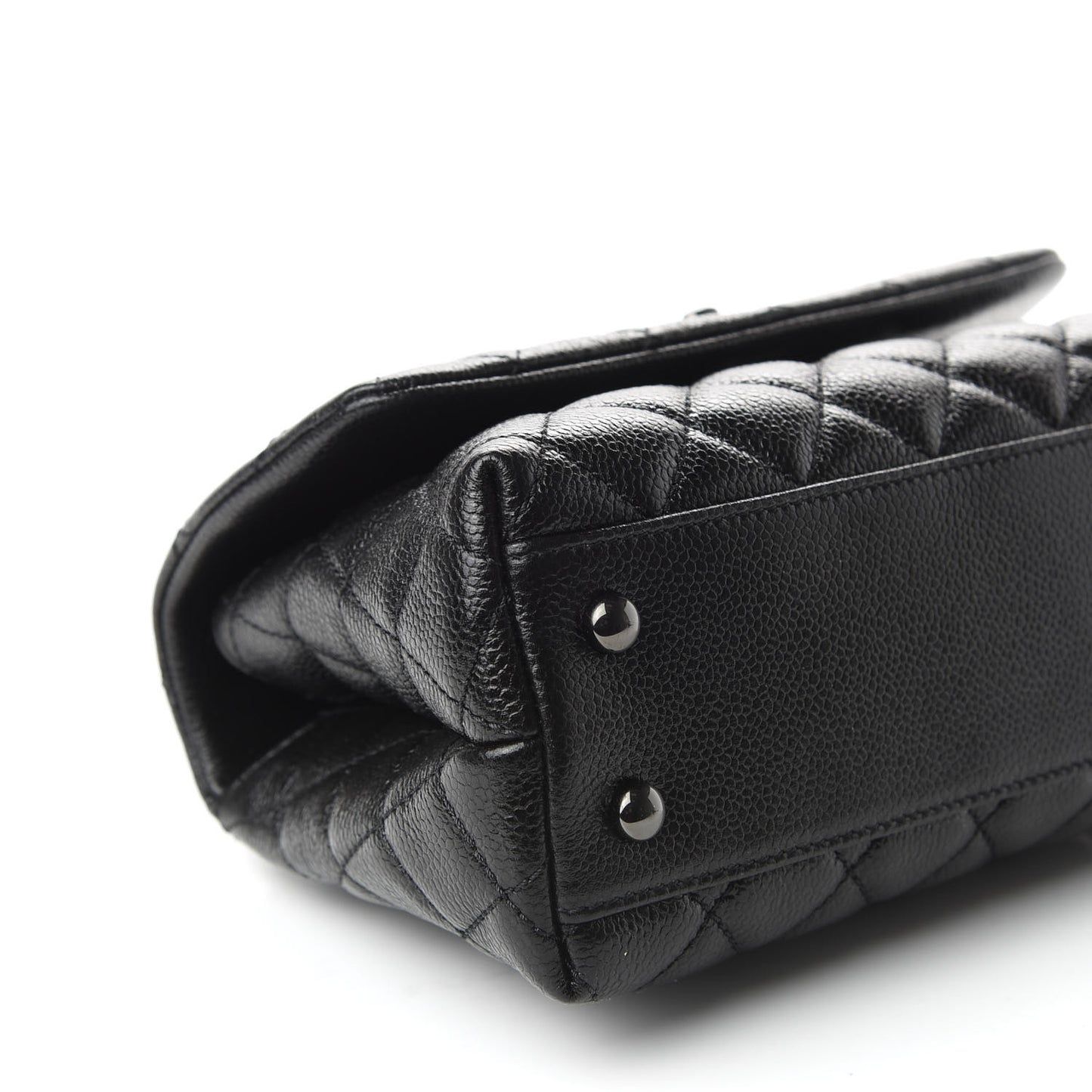 Caviar Quilted Mini Coco Handle Flap So Black