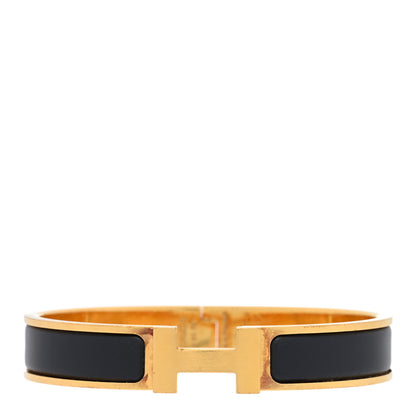 Hermes Enamel Narrow Clic Clac H Bracelet GM Black 1 of 3