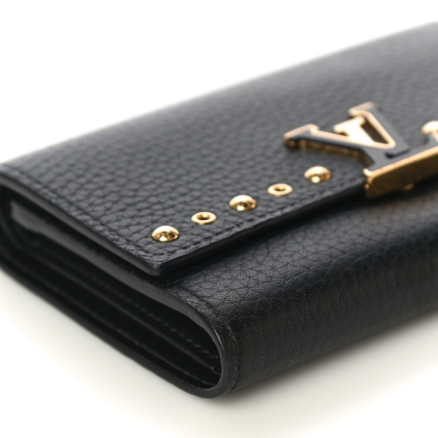 Louis Vuitton Taurillon Capucines Studded Compact Wallet Black 8 of 10