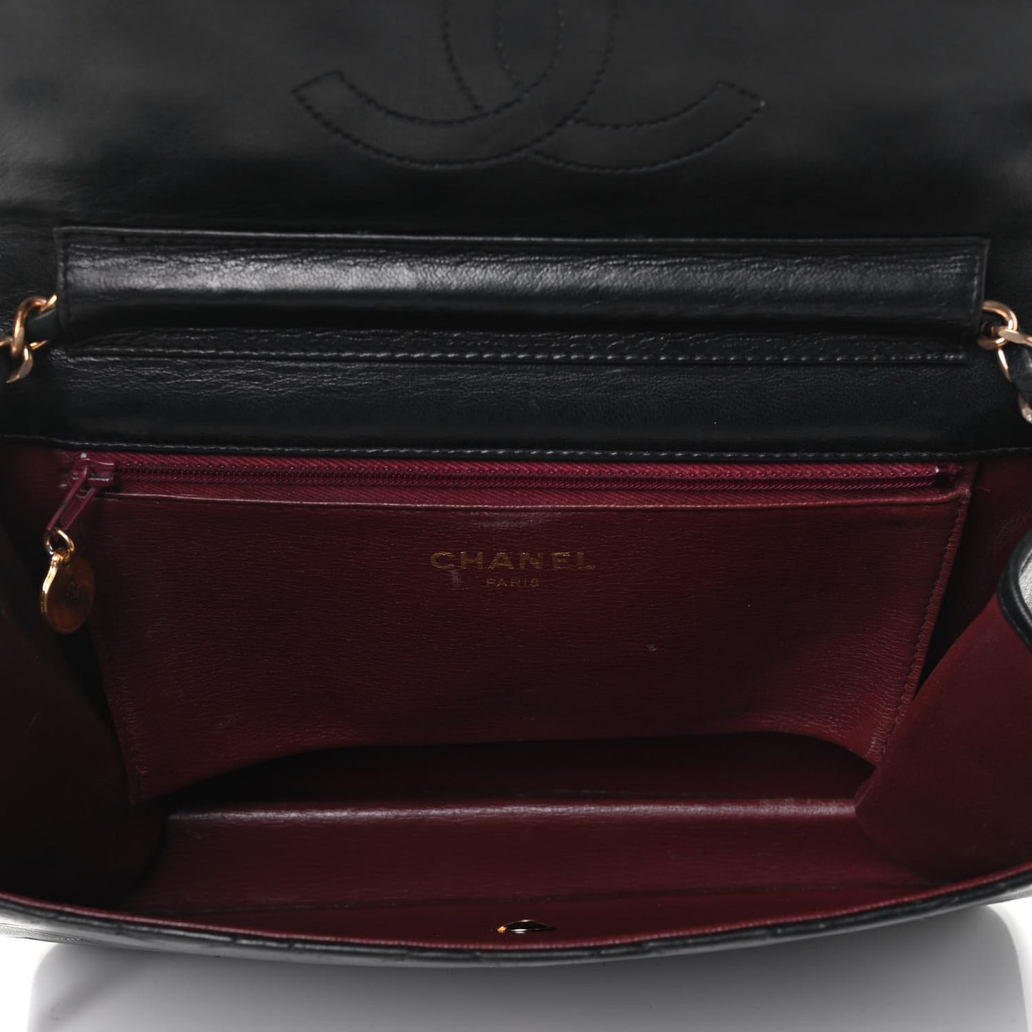 Lambskin Quilted Medium Single Flap Black