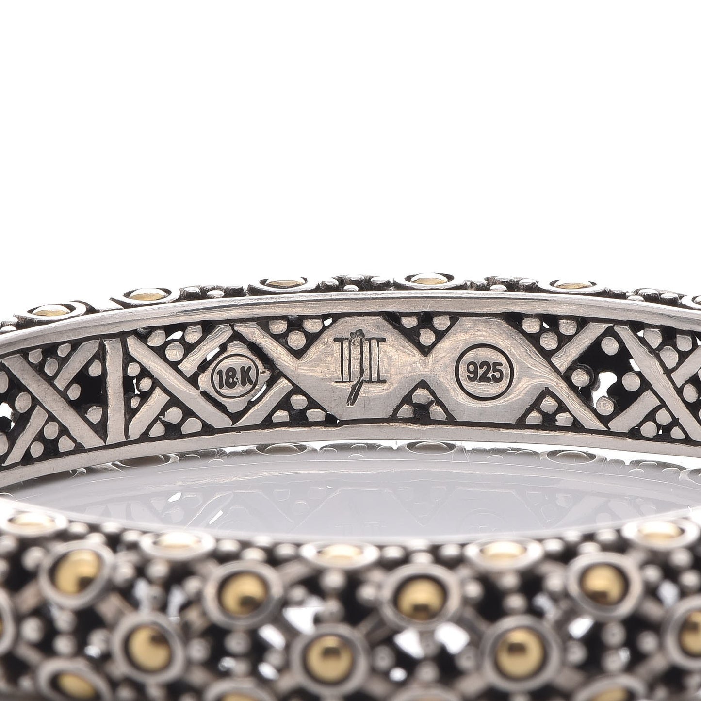 Sterling Silver 18K Yellow Gold Jaisalmer Bangle Bracelet