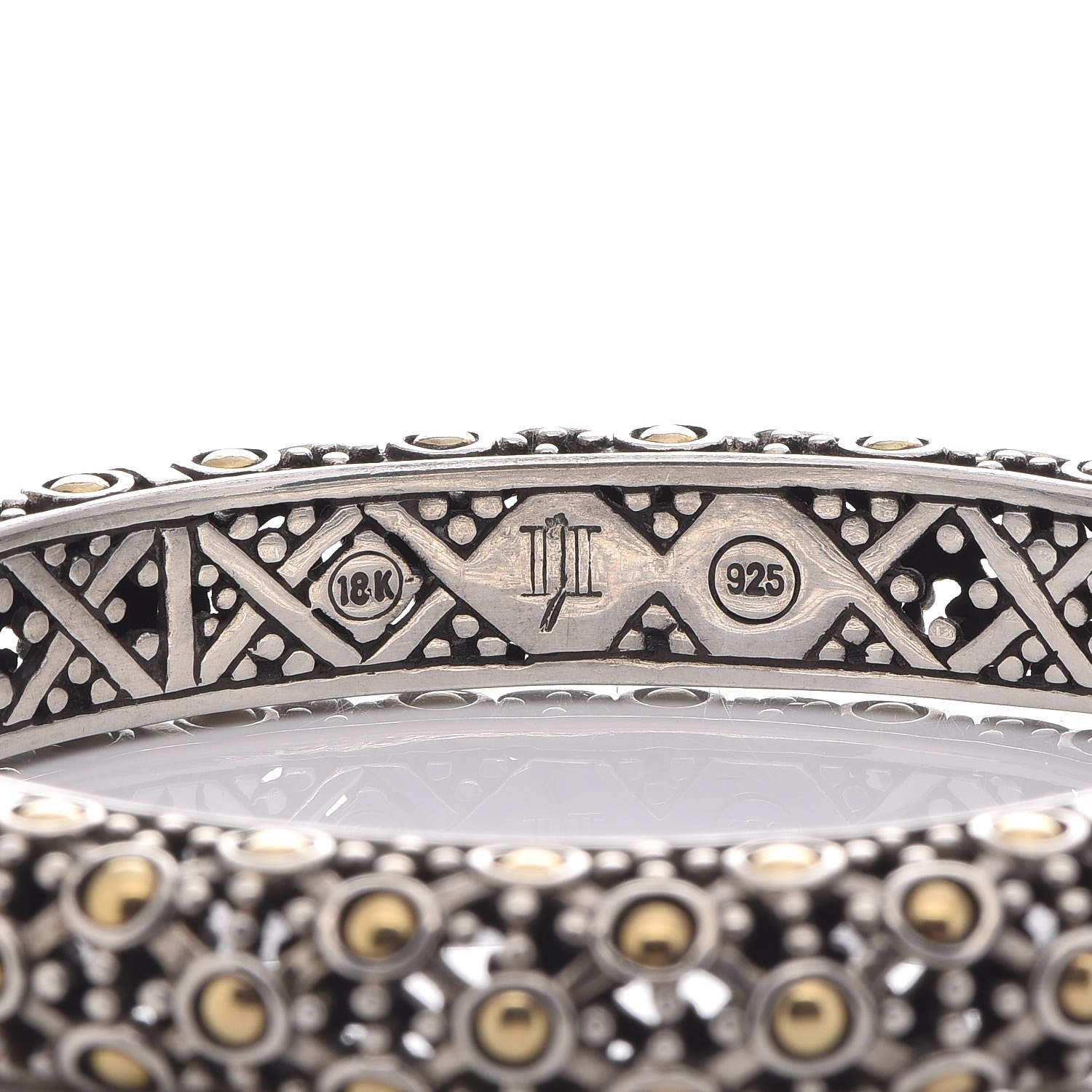 John Hardy Sterling Silver 18K Yellow Gold Jaisalmer Bangle Bracelet 5 of 5