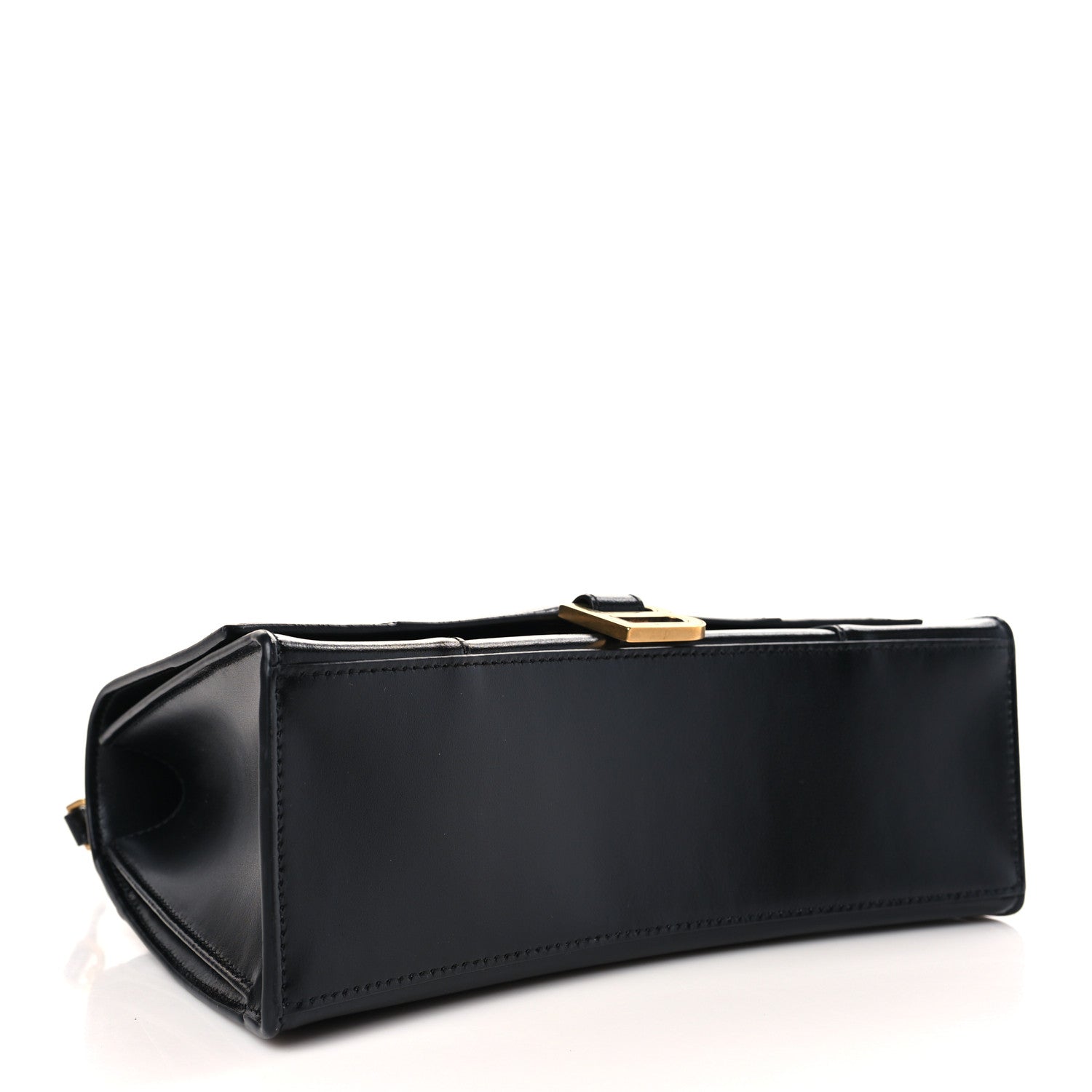 Balenciaga Shiny Box Calfskin Medium Hourglass Top Handle Bag Black 4 of 9