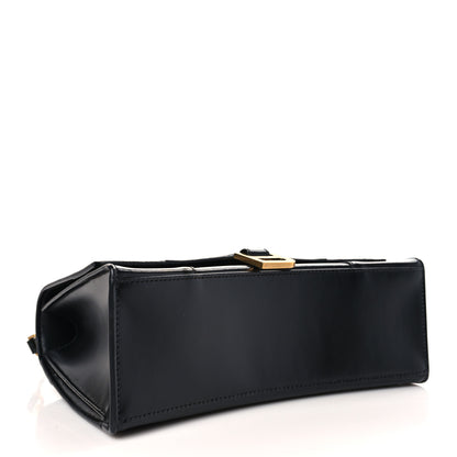 Balenciaga Shiny Box Calfskin Medium Hourglass Top Handle Bag Black 4 of 9