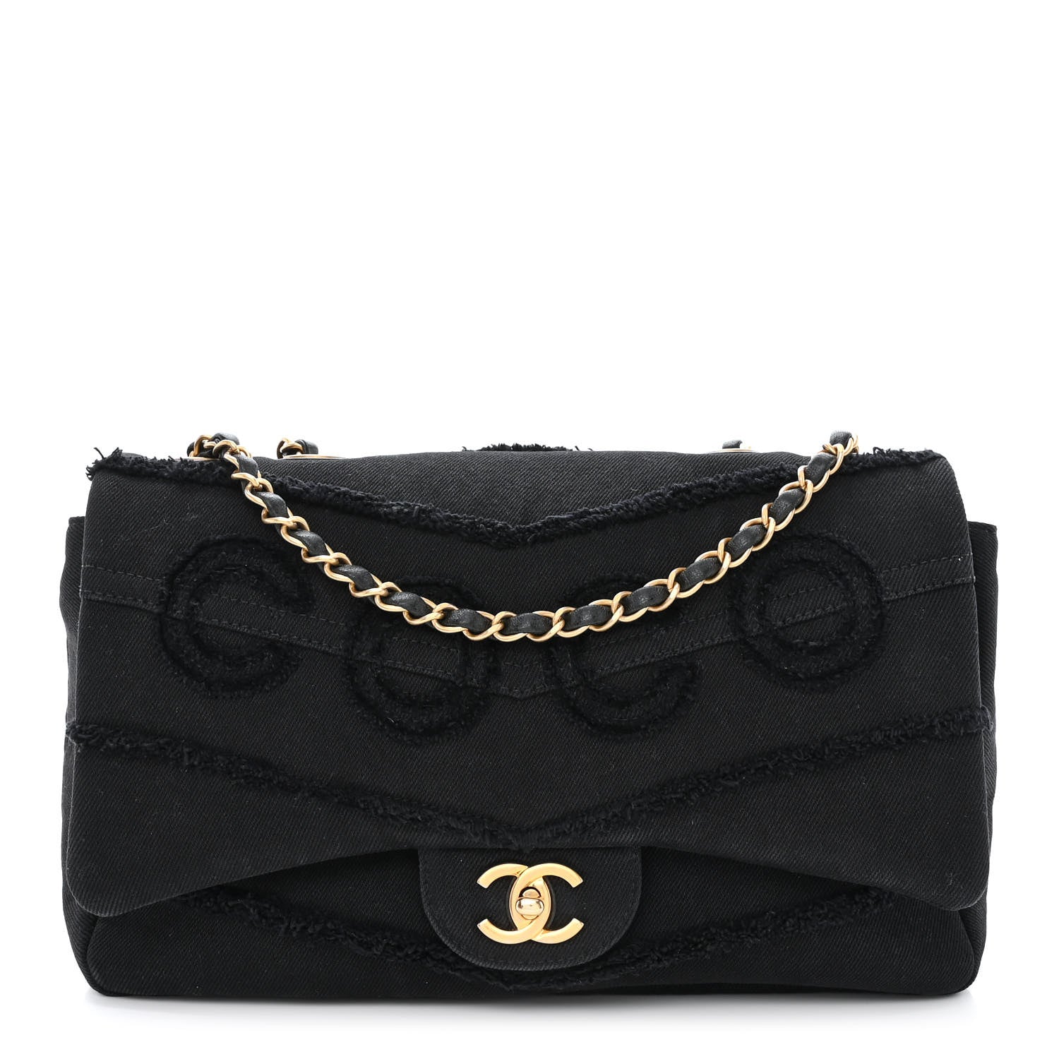 Chanel Denim Coco Jumbo Single Flap Black 1 of 10