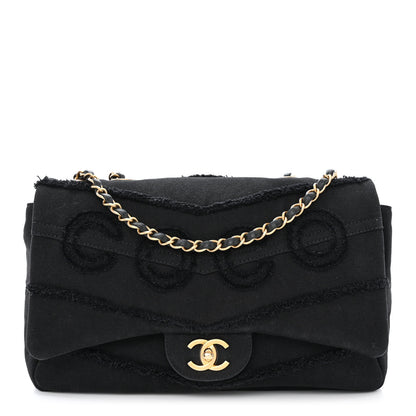 Chanel Denim Coco Jumbo Single Flap Black 1 of 10