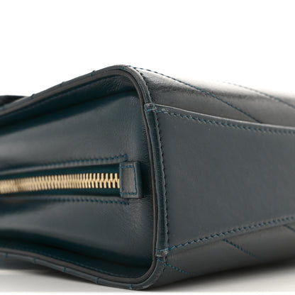 Chanel Calfskin Chevron Quilted Medal Flap Blue 9 of 16
