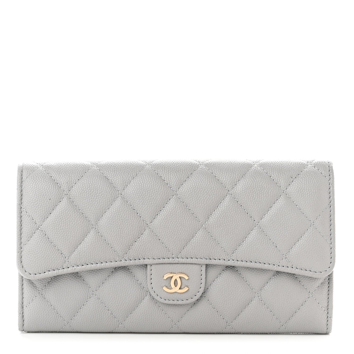 Chanel Caviar Quilted Large Flap Wallet Grey 1 of 9