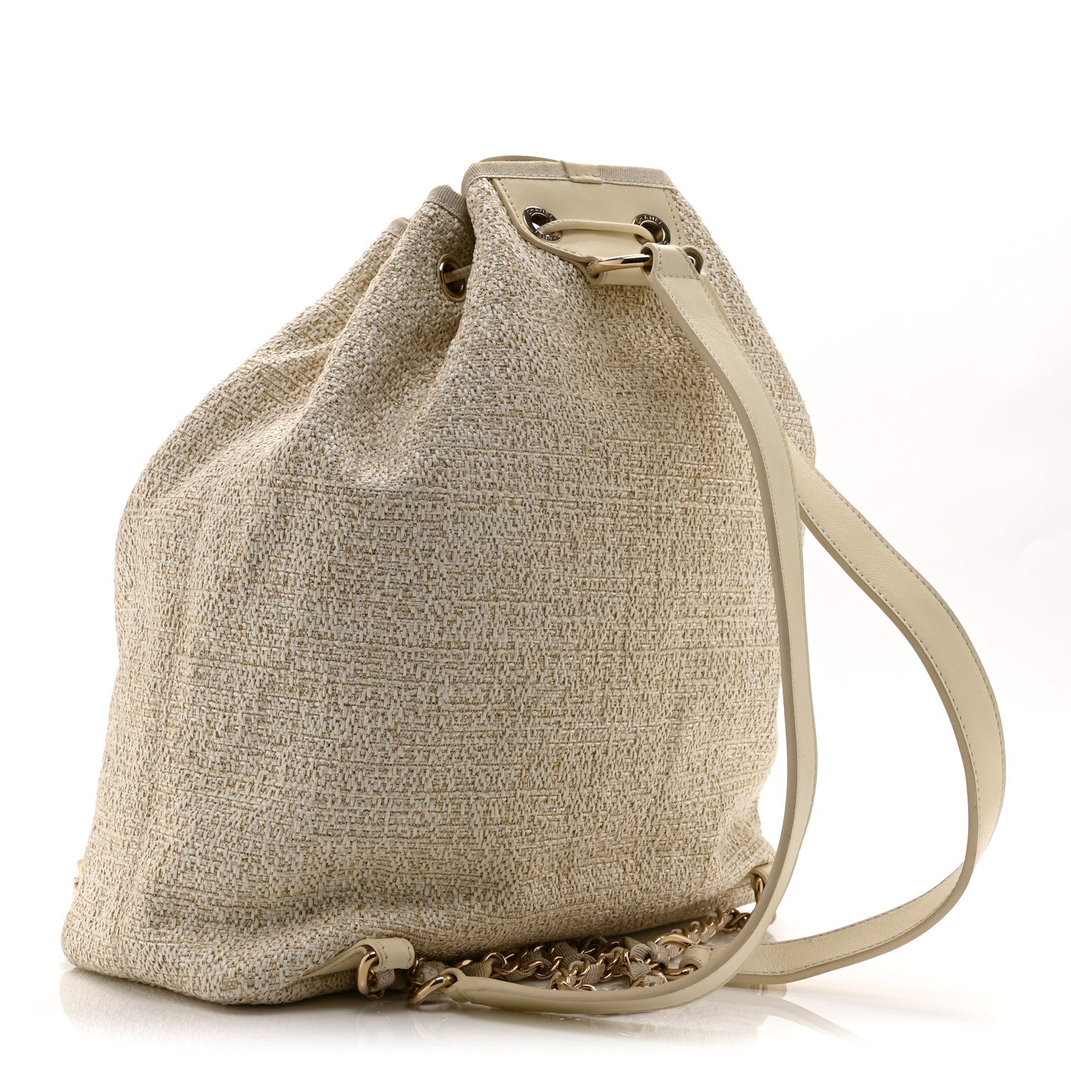 Chanel Canvas Large Deauville Backpack Light Beige 3 of 10