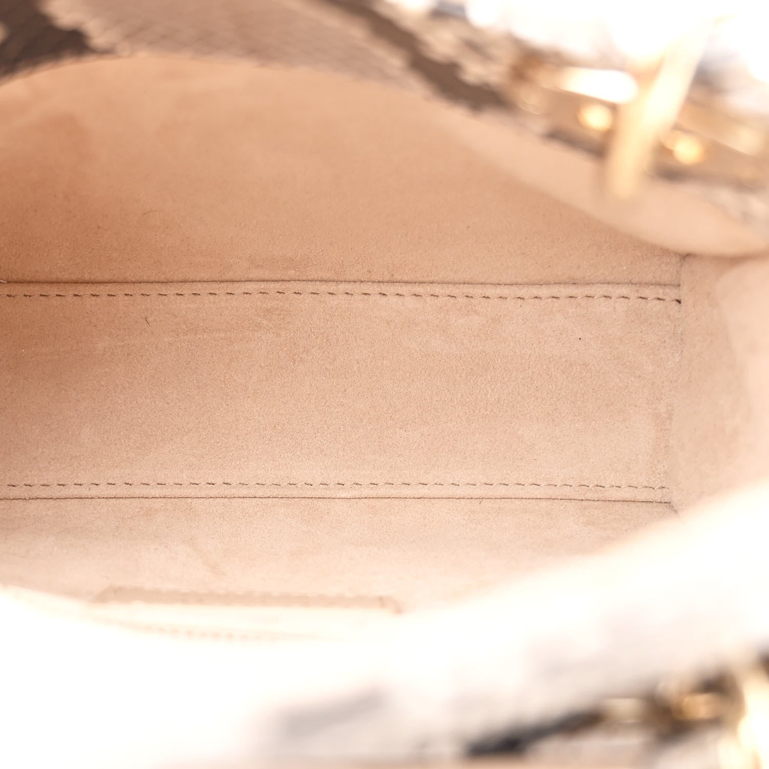 Christian Dior Lambskin Snakeskin Top Handle Cannage Mini Lady Dior Light Beige Multicolor 5 of 11