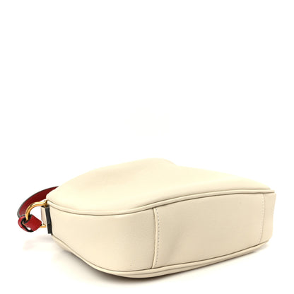 Gucci Softy Wonka Textured Dollar Calfskin Small Diana Shoulder Bag Mystic White Hibiscus Red 4 of 11