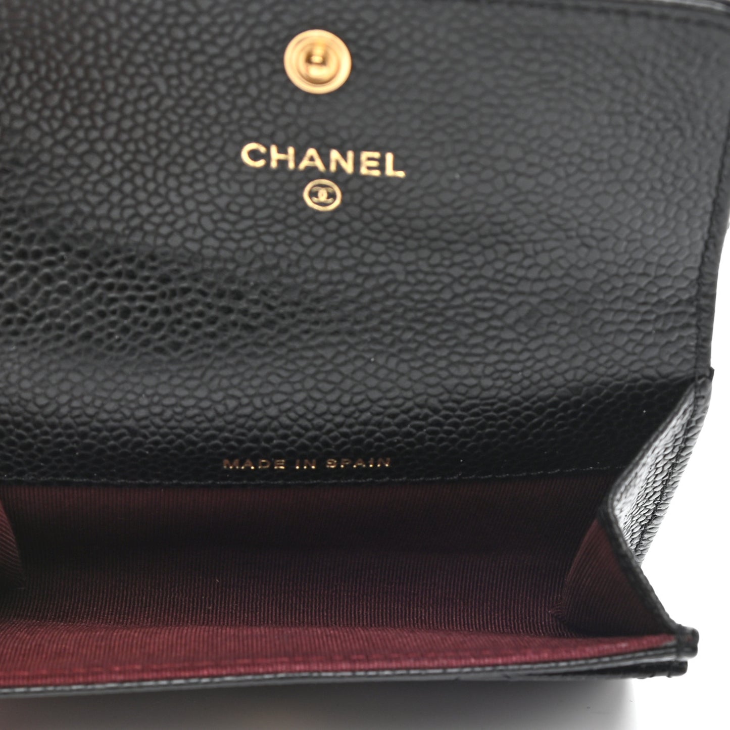 Caviar Quilted Flap Card Holder Black