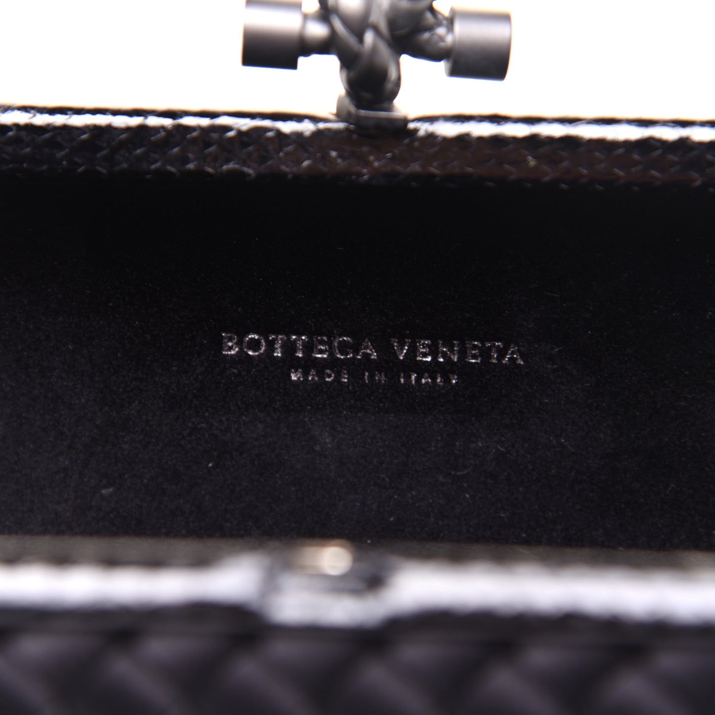 Satin Ayers Intreccio Impero Stretch Knot Clutch Black