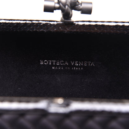 Bottega Veneta Satin Ayers Intreccio Impero Stretch Knot Clutch Black 8 of 10