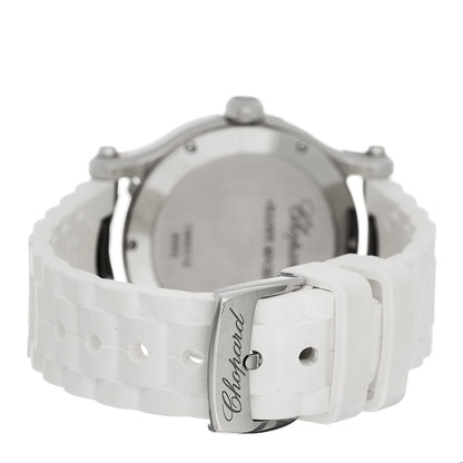 Chopard Stainless Steel Rubber 5 Diamond 36mm Happy Sport Quartz Watch White 3 of 6