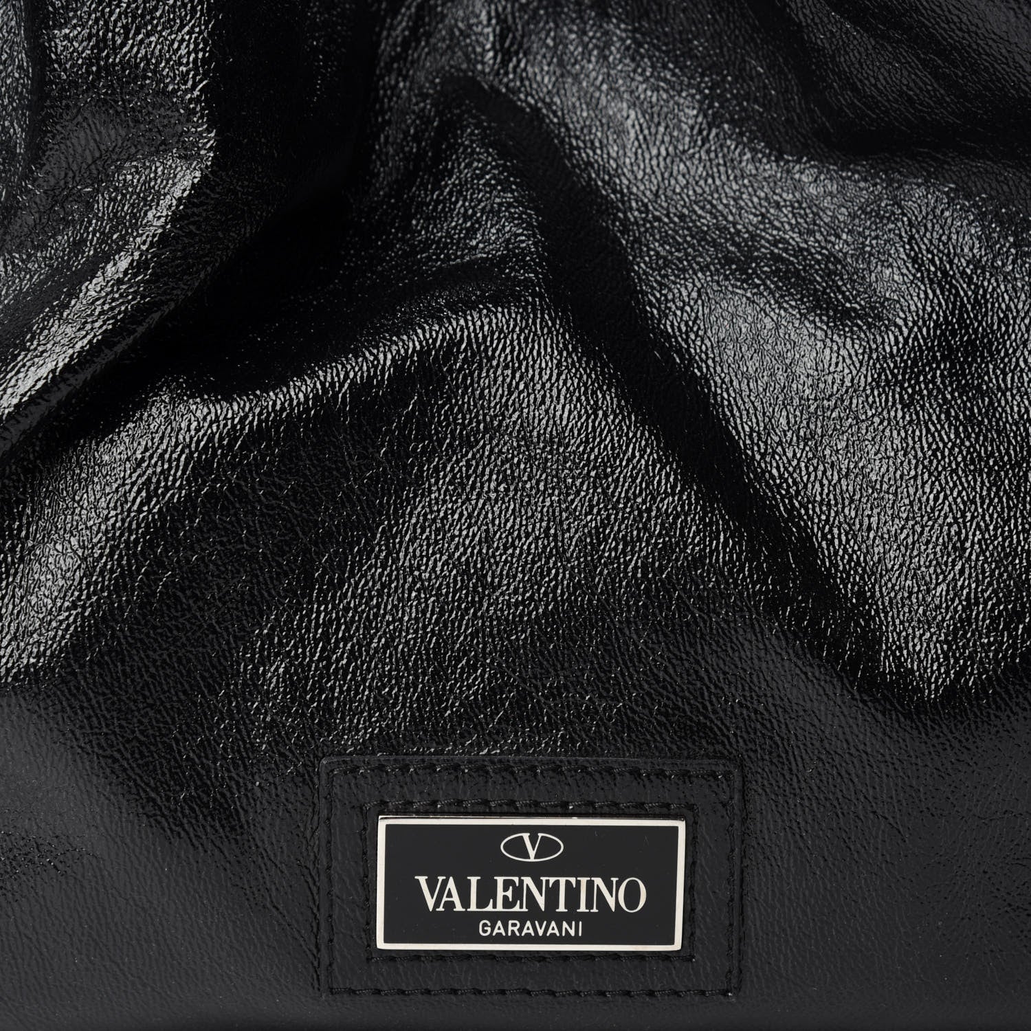 Valentino Garavani Crinkled Canvas Small Nuage Bow Hobo Black 10 of 10