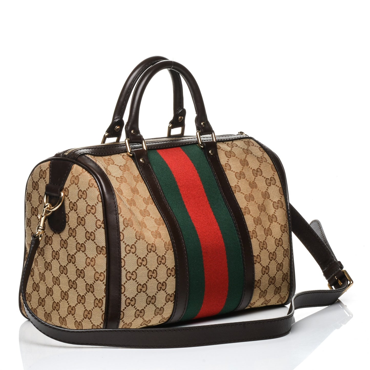 Monogram Vintage Web Medium Boston Dark Brown