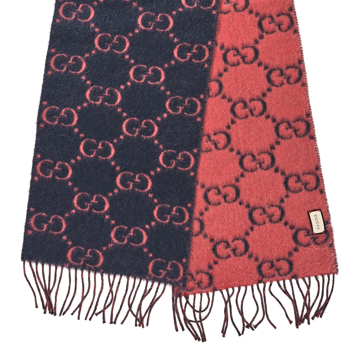 Gucci Wool Alpaca GG Monogram Lady Big GG Rock Scarf Graphite Pink 2 of 3