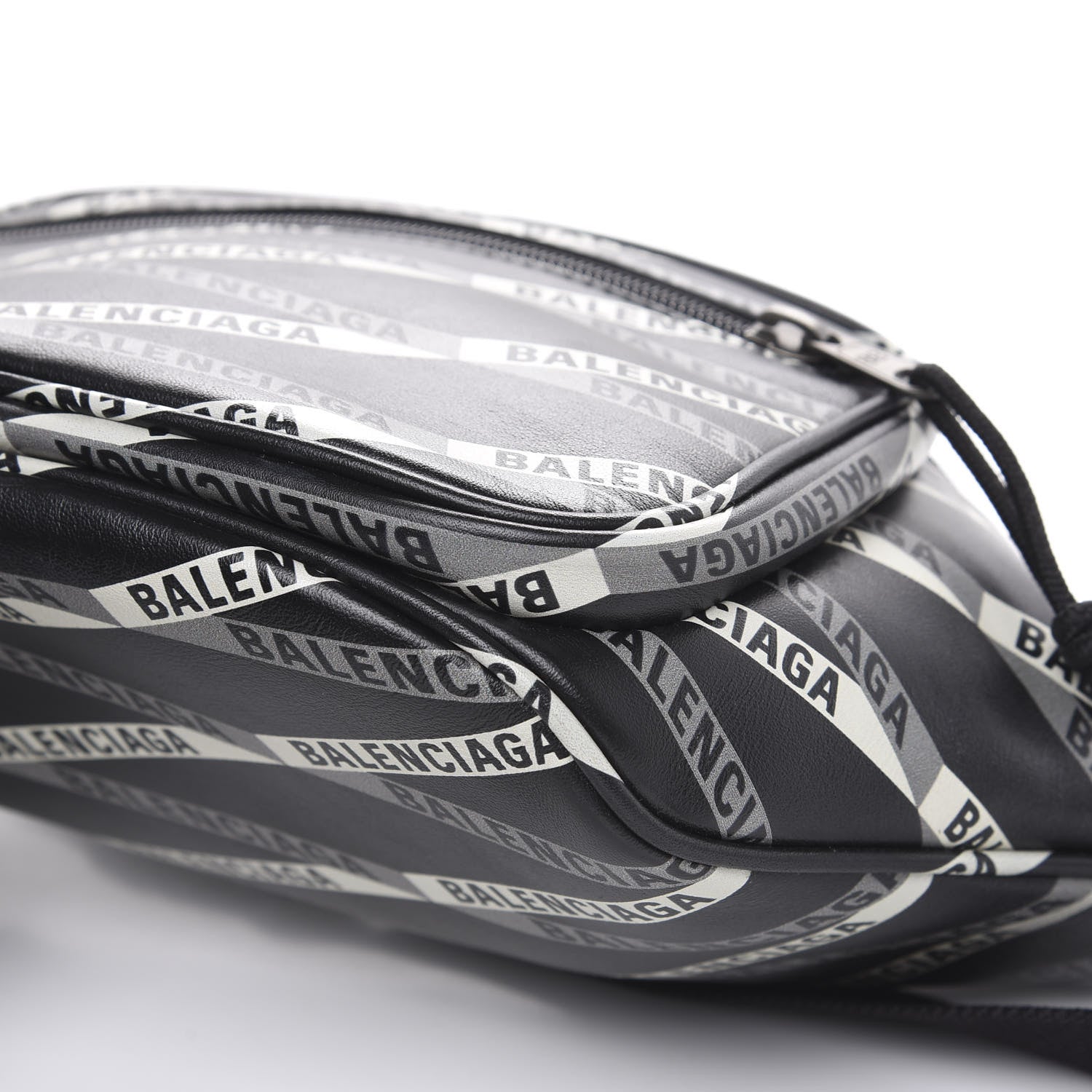 Balenciaga Smooth Calfskin Losange Monogram Explorer Belt Bag Black Grey 8 of 9