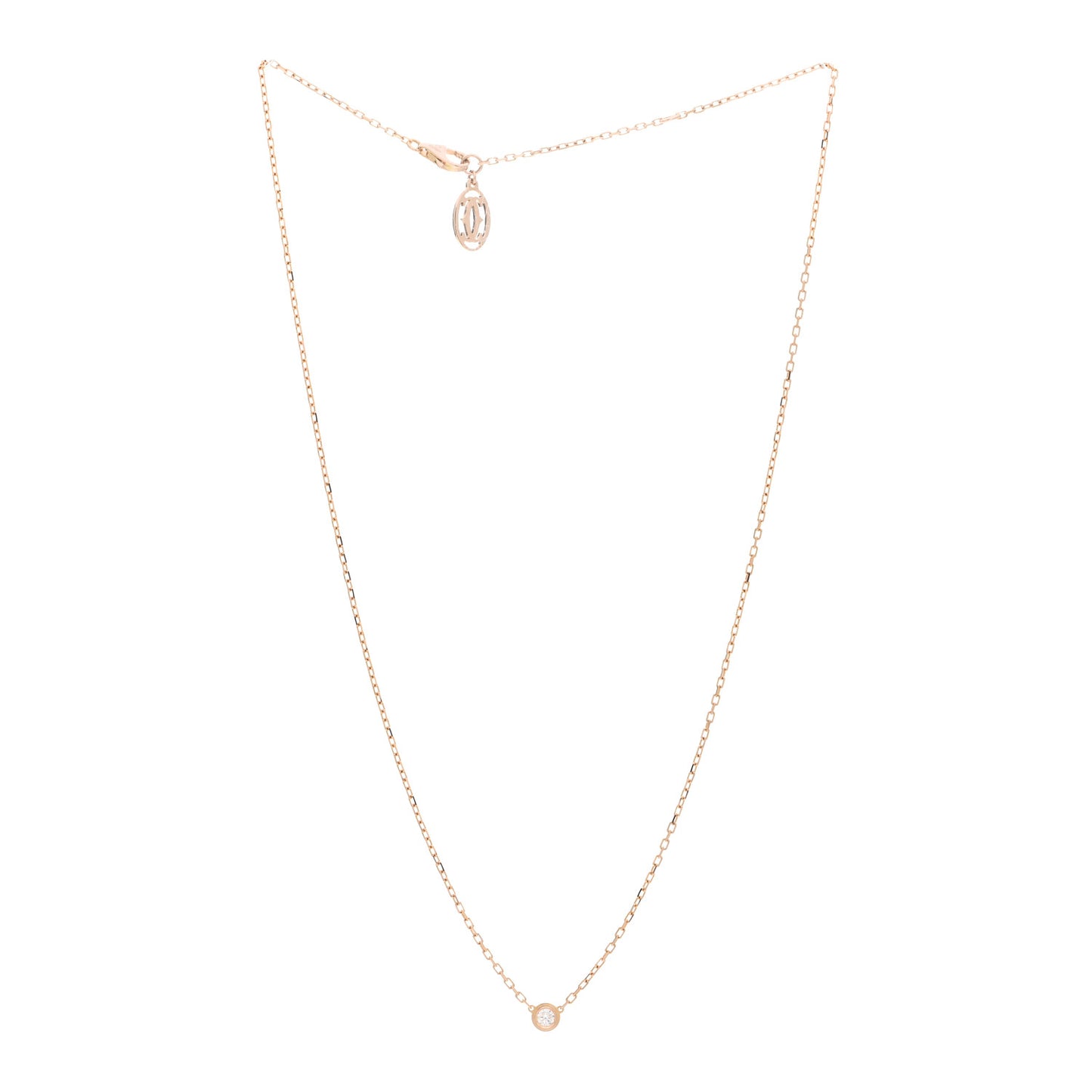 18K Pink Gold Diamond SM D'Amour Pendant Necklace