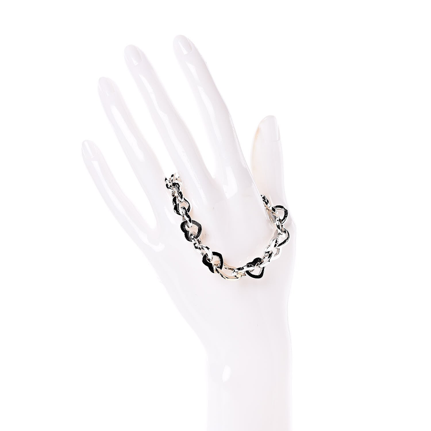 Tiffany Sterling Silver 18K Yellow Gold Heart Links Bracelet 2 of 4