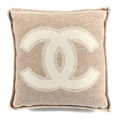 Chanel Merino Wool Cashmere CC Pillow Beige Off White 1 of 3