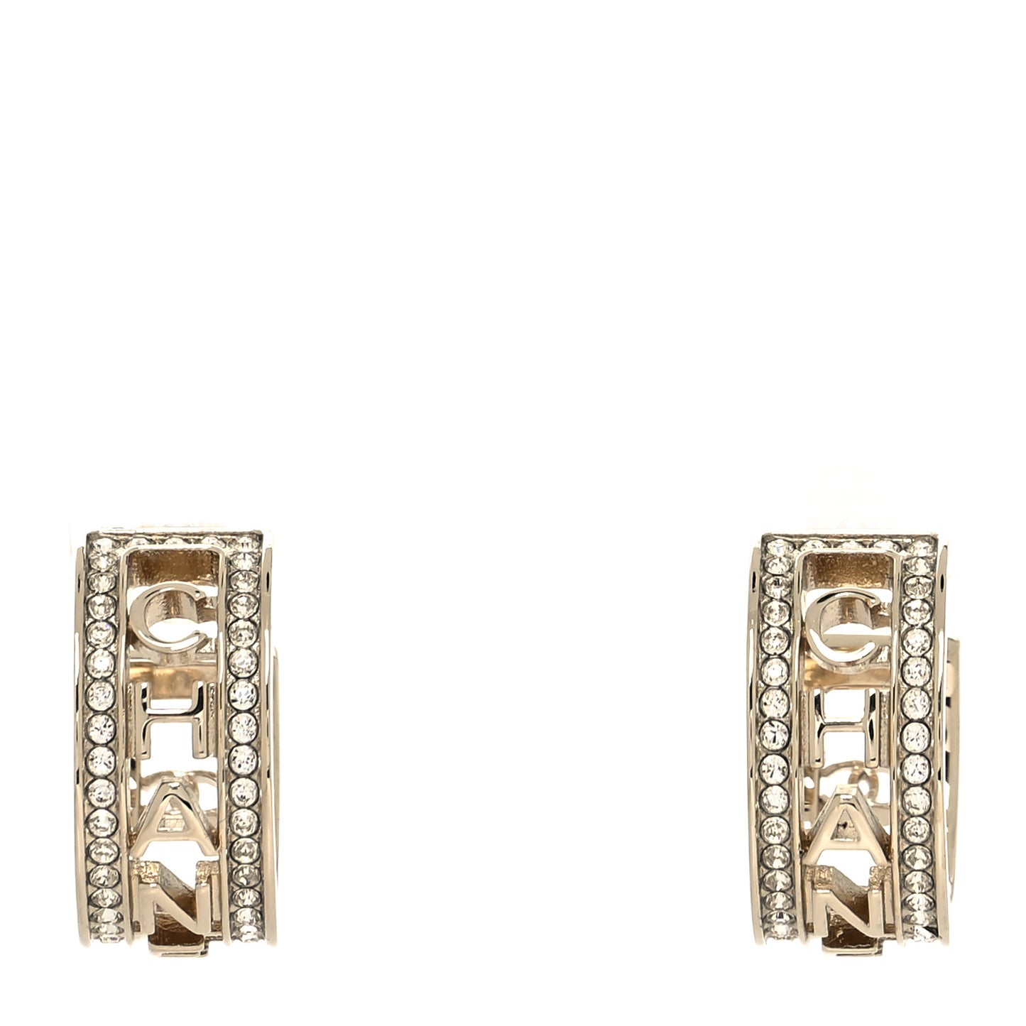 Metal Crystal Bow-tiful CC Hoop Earrings Gold