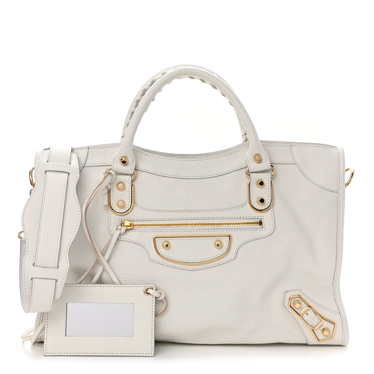 Chevre Gold Metallic Edge Hardware City White