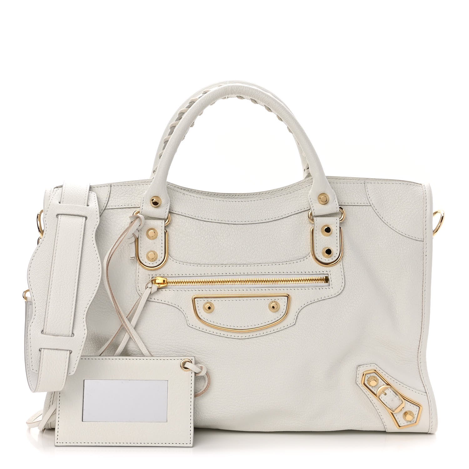 Balenciaga Chevre Gold Metallic Edge Hardware City White 1 of 10