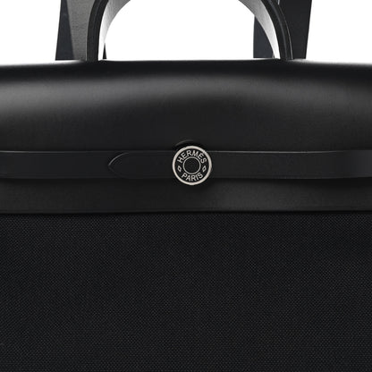 Hermes Military Toile Vache Hunter Herbag a Dos Zip Retourne Backpack Black 9 of 12