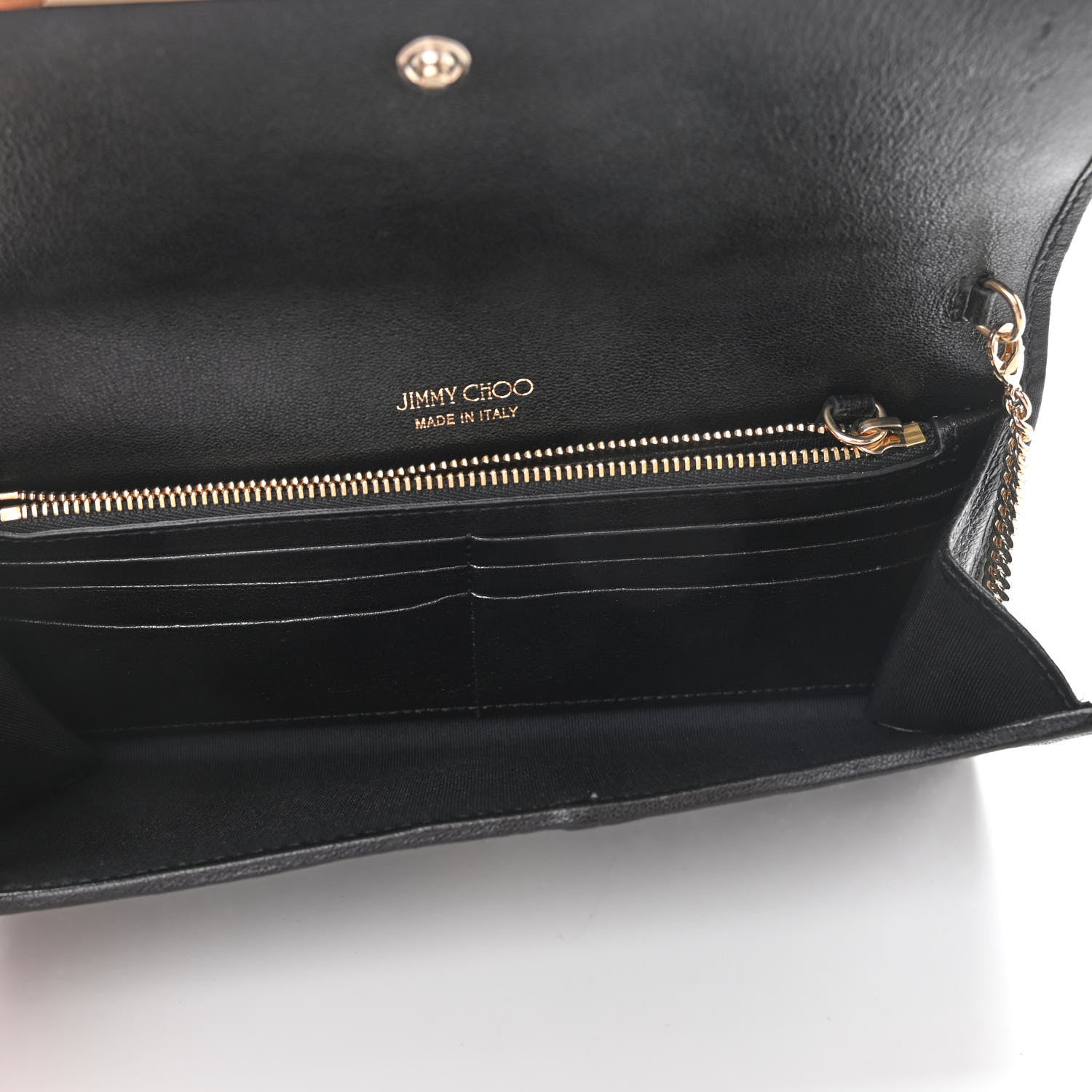 Jimmy Choo Glitter Milla Wallet on Chain Black 5 of 10