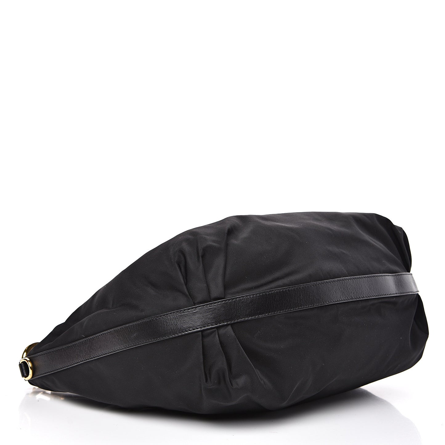 Tessuto Nylon Calfskin Hobo Black