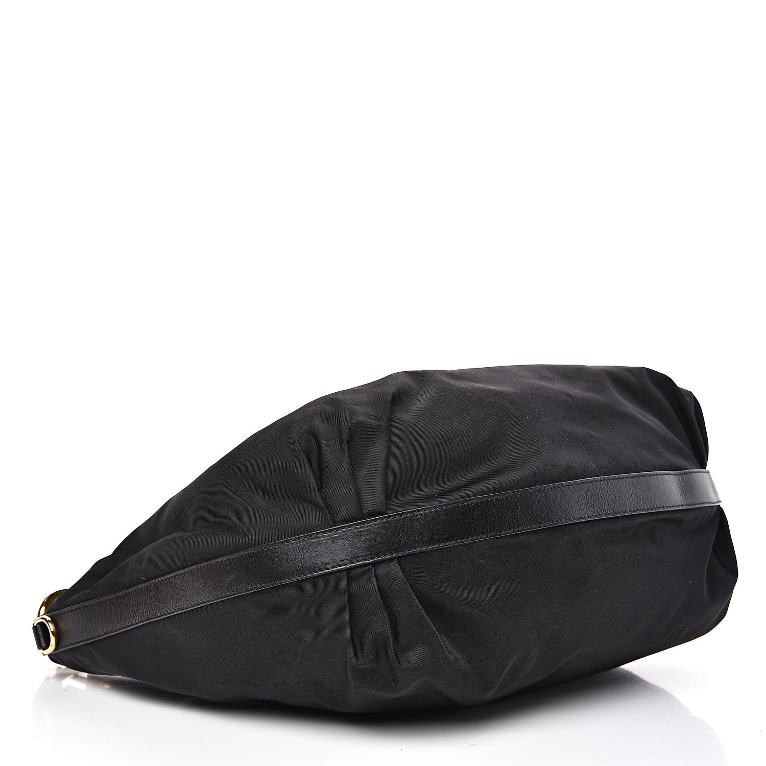 Prada Tessuto Nylon Calfskin Hobo Black 3 of 9