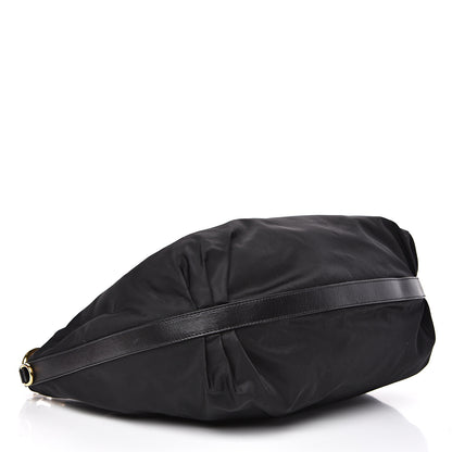 Prada Tessuto Nylon Calfskin Hobo Black 3 of 9