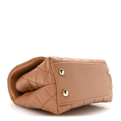 Chanel Caviar Lizard Embossed Quilted Extra Mini Coco Handle Flap Brown 4 of 11