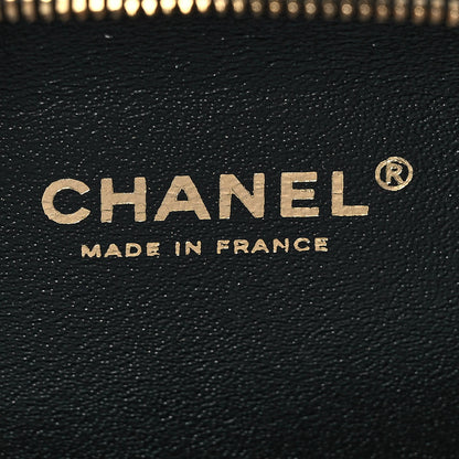 Chanel Lambskin Embroidered Chevron Quilted La Pausa Tassel Clutch Black 6 of 9