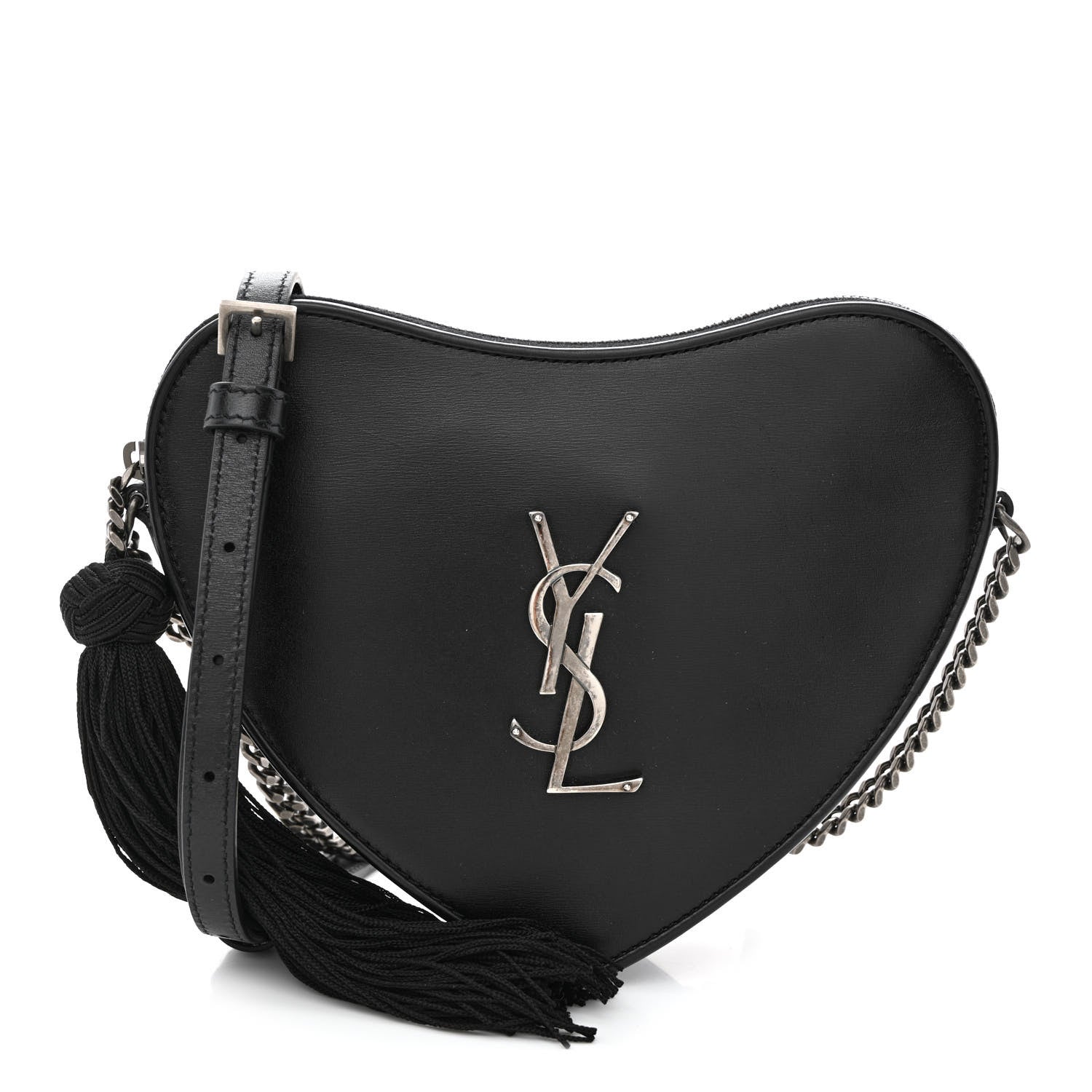 Saint Laurent Calfskin Small Monogram Love Shoulder Bag Black 1 of 10