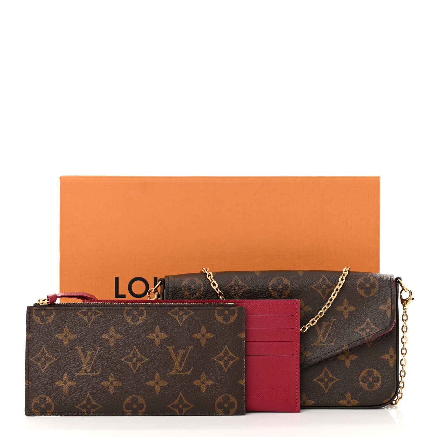 Louis Vuitton Monogram Pochette Felicie Chain Wallet Fuchsia 11 of 11