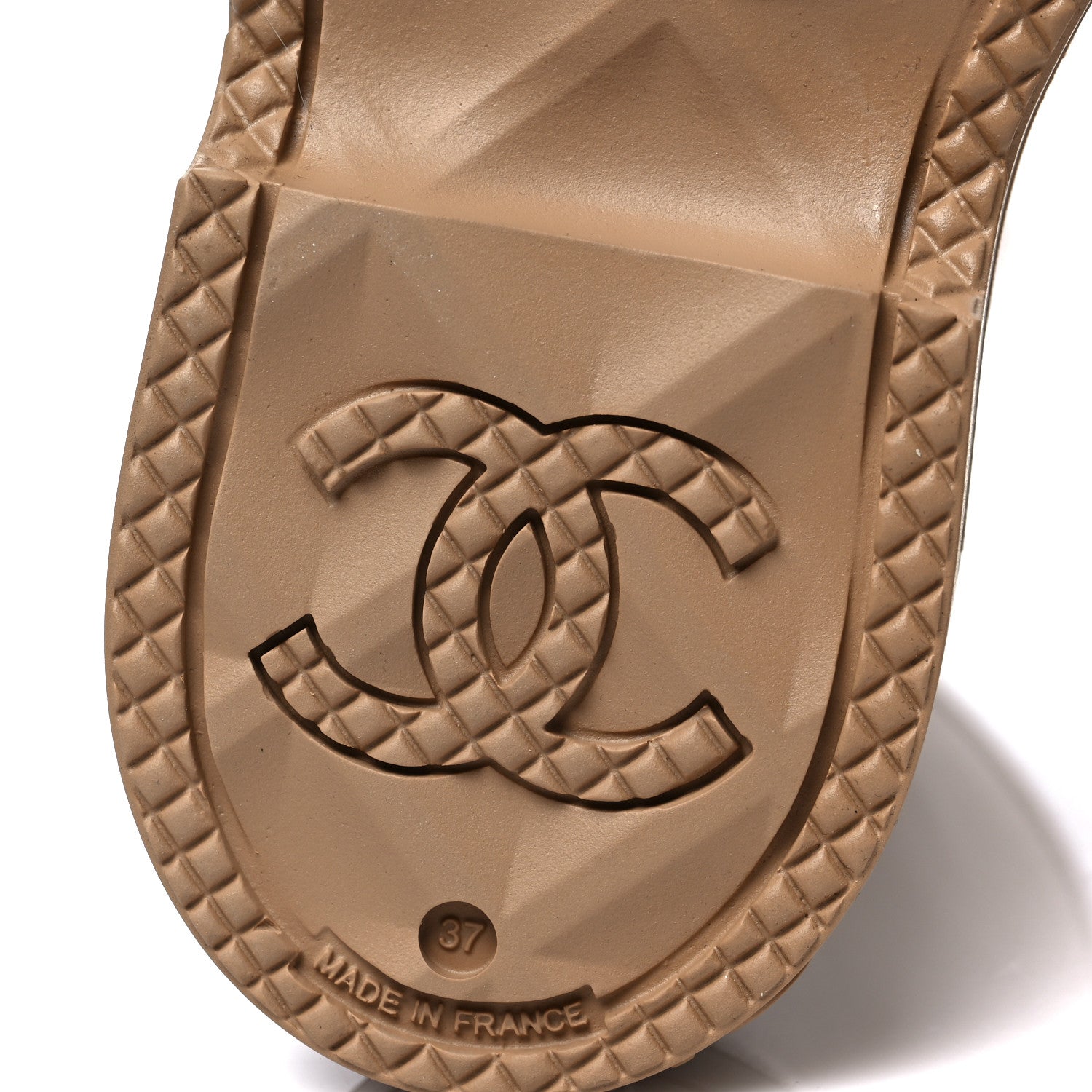Chanel Caoutchouk CC High Boots 37 Beige 7 of 9