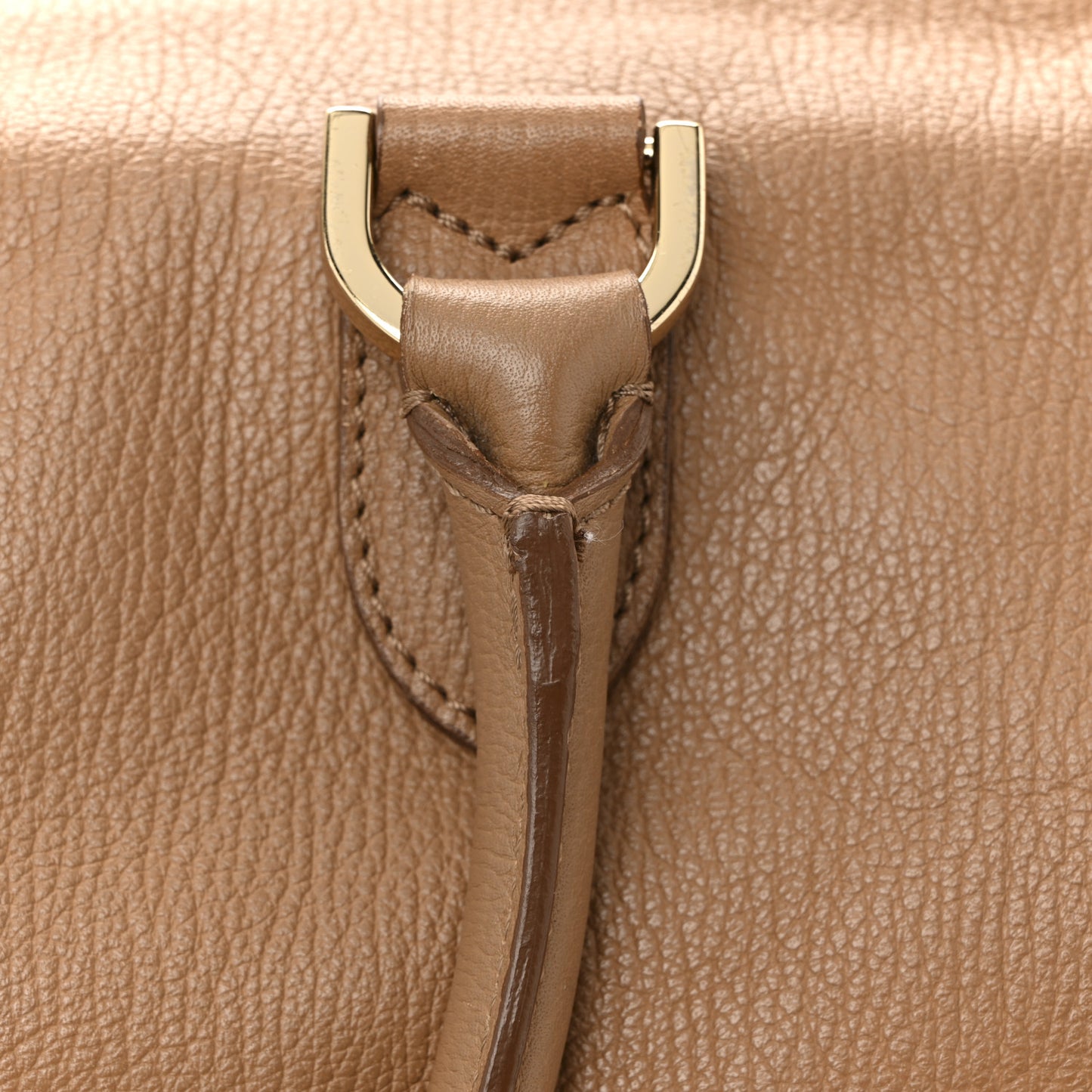 Glossy Goatskin Medium Del Rey Satchel Fudge