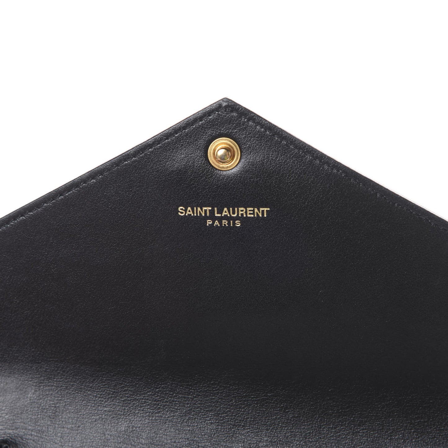 Calfskin Crocodile Embossed Monogram Envelope Chain Wallet Black