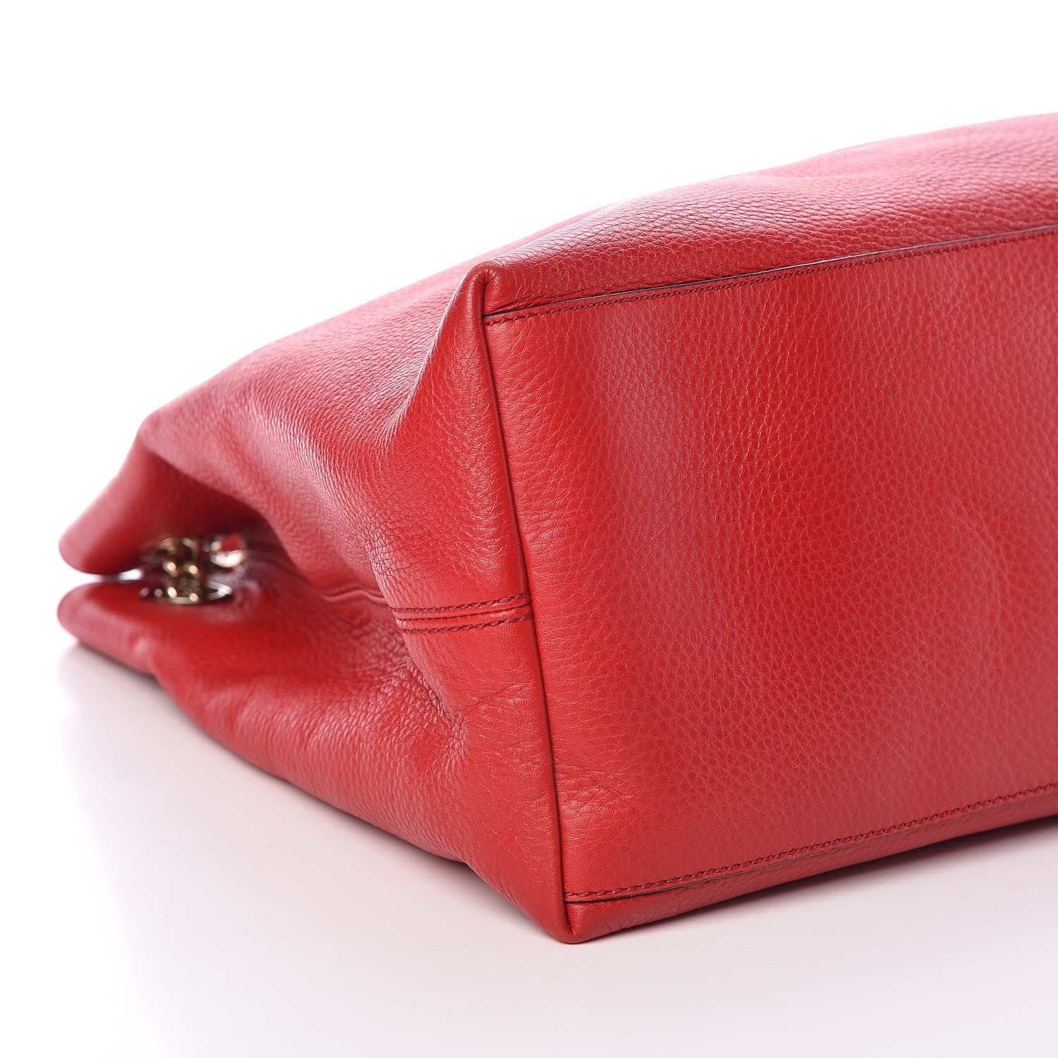 Gucci Pebbled Calfskin Large Soho Chain Shoulder Bag Tabasco Red 8 of 20