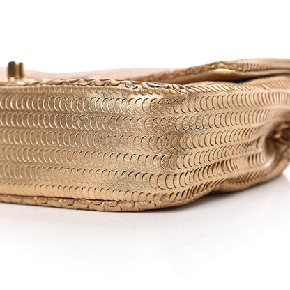 Chanel Metallic Lambskin Laser Cut Small Single Flap Gold 10 of 10
