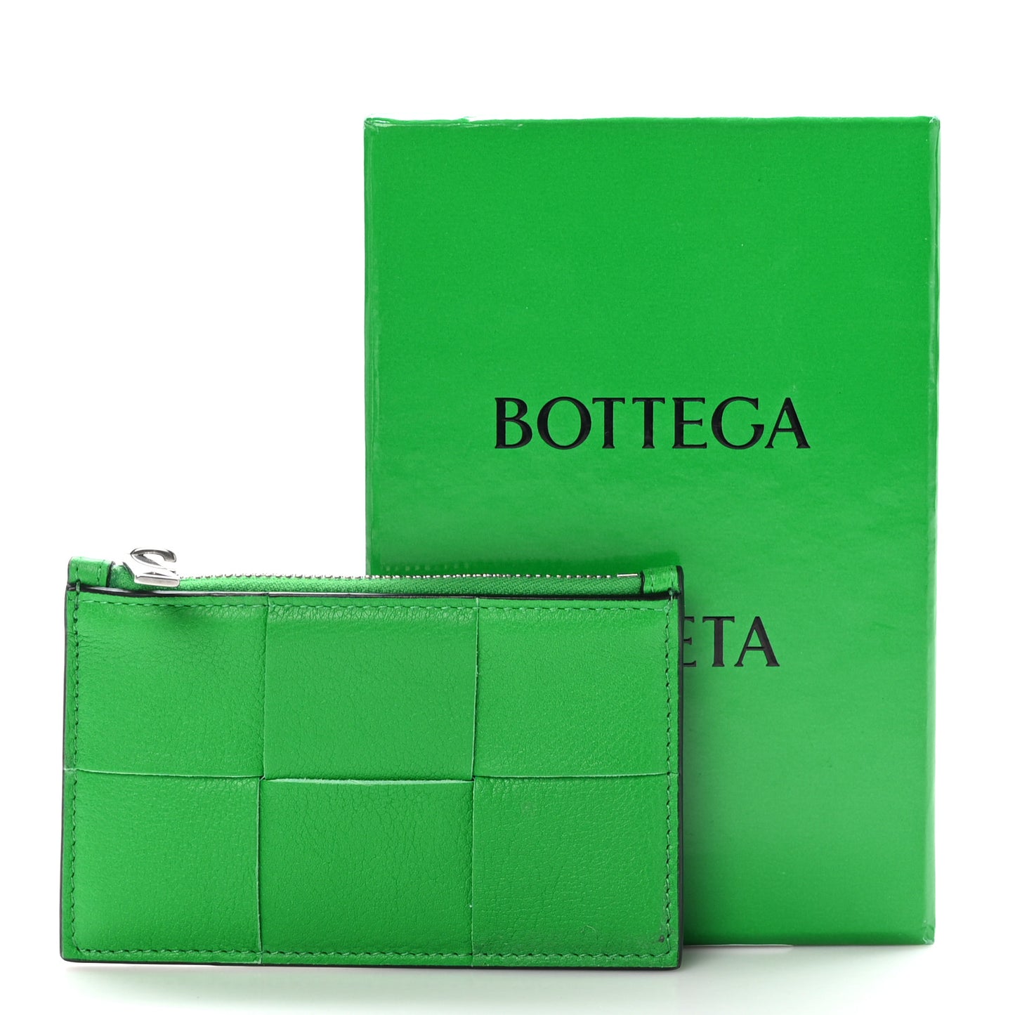 Nappa Intreccio Cassette Zipped Card Case Parakeet