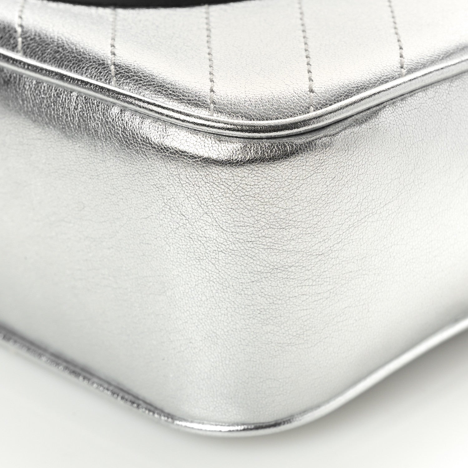Gucci Metallic Sakai Be Green Calfskin Diagonal Stitched Small Blondie Shoulder Bag Silver 10 of 10
