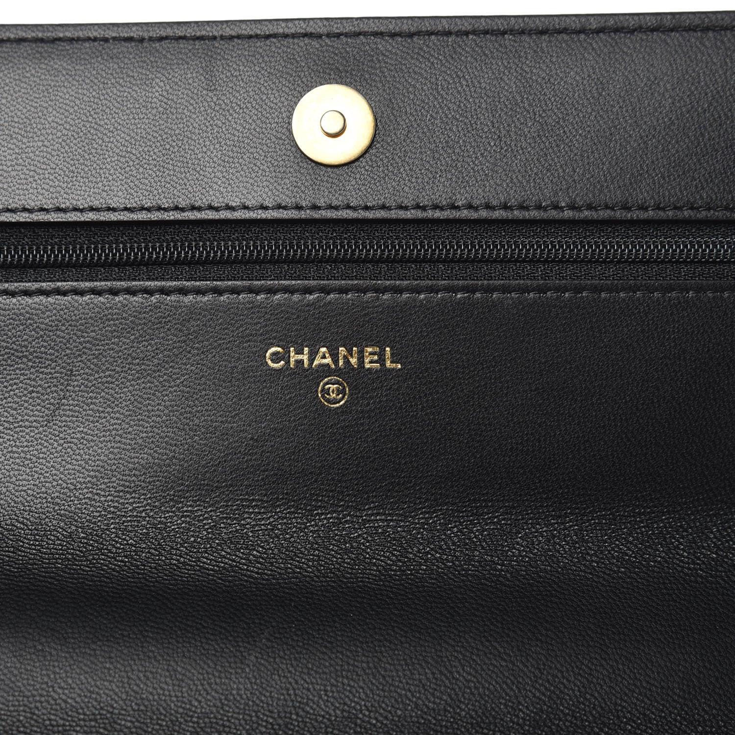 Chanel Goatskin Quilted 19 Wallet On Chain WOC Black 6 of 10