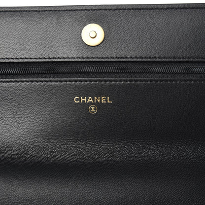 Chanel Goatskin Quilted 19 Wallet On Chain WOC Black 6 of 10