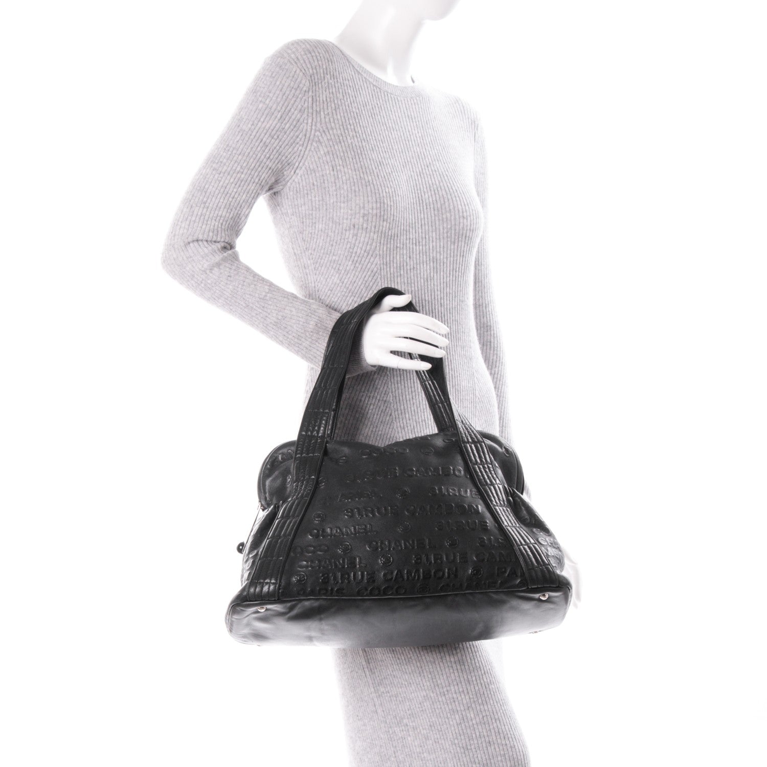 Chanel Calfskin Embossed Unlimited Large Tote Black 2 of 7