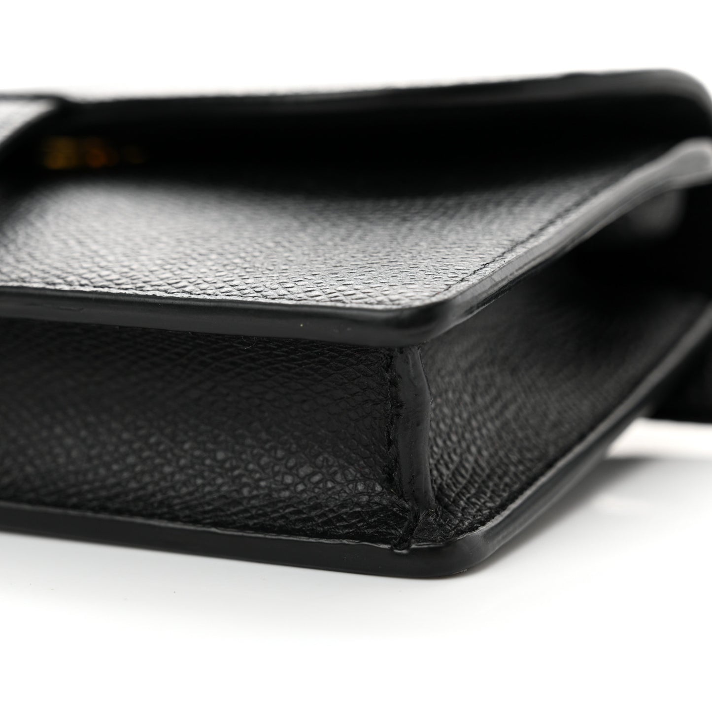 Grained Calfskin Saddle Belt Clutch Black