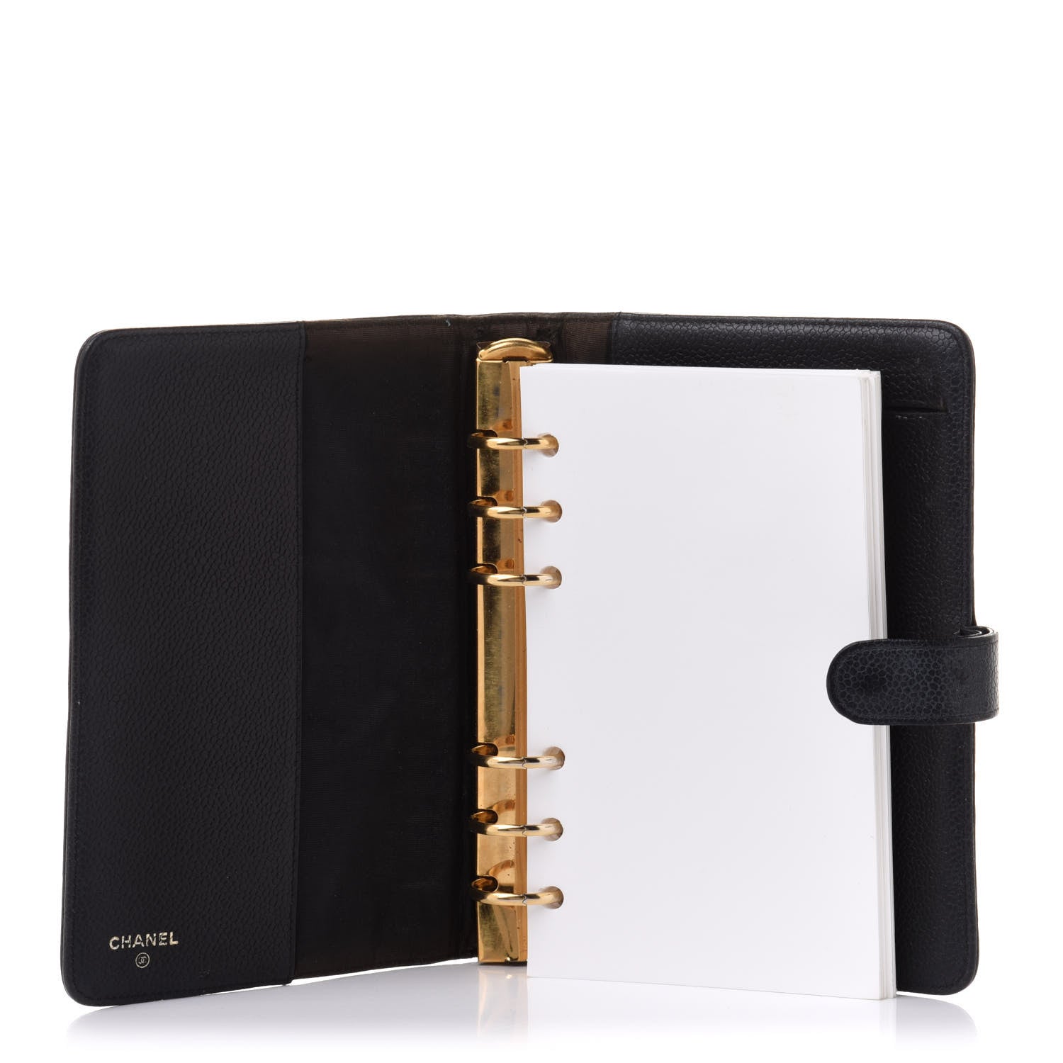 Chanel Caviar Timeless CC Ring Agenda Planner Black 5 of 8